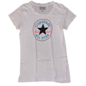 CONVERSE ALL STAR CHUCK TAYLOR TEE women's size small white short sleeved